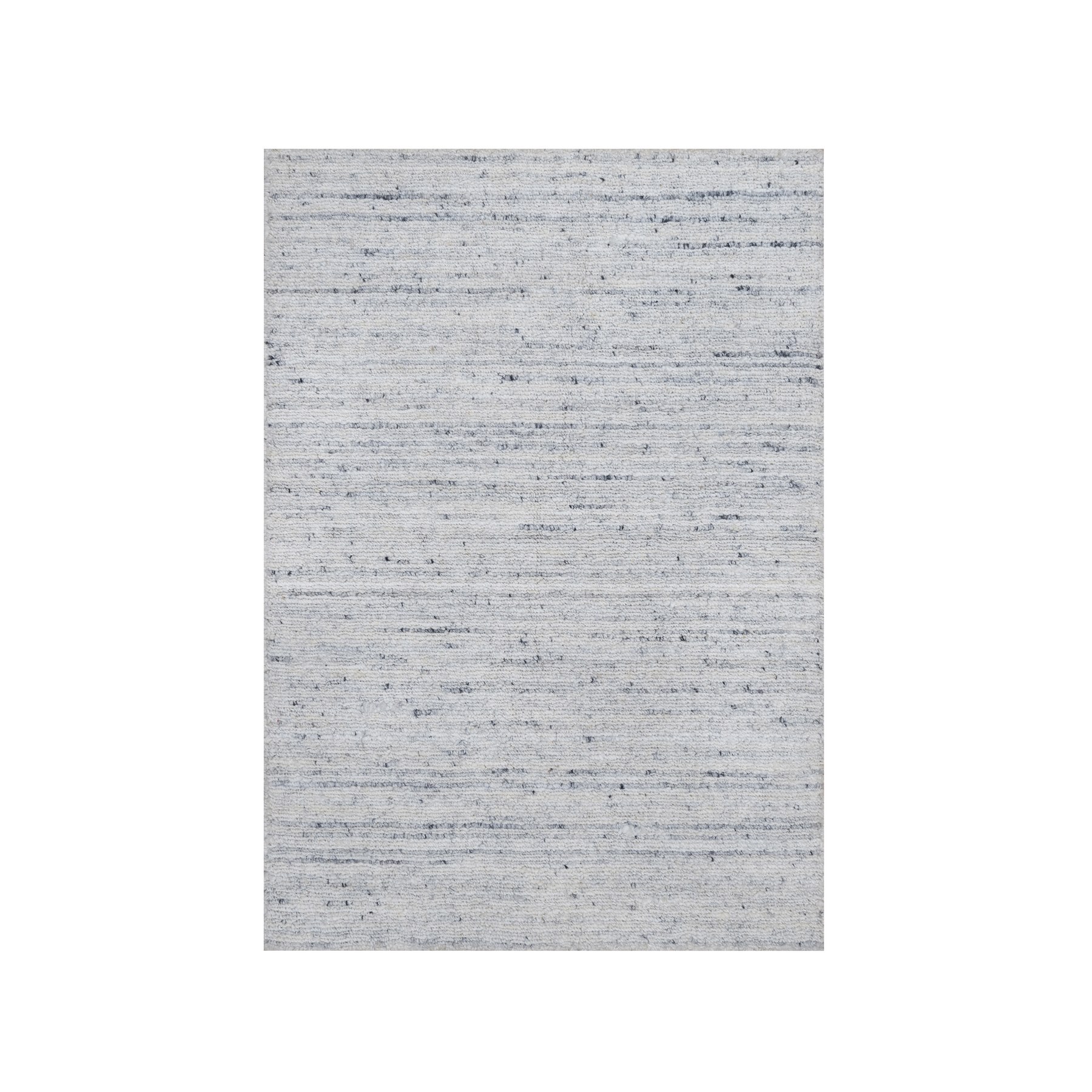 2'x3' Misty Gray, Hand Loomed, Modern Striae Design, Tone on Tone, Plush Pile, Natural Wool, Mat, Oriental Rug 